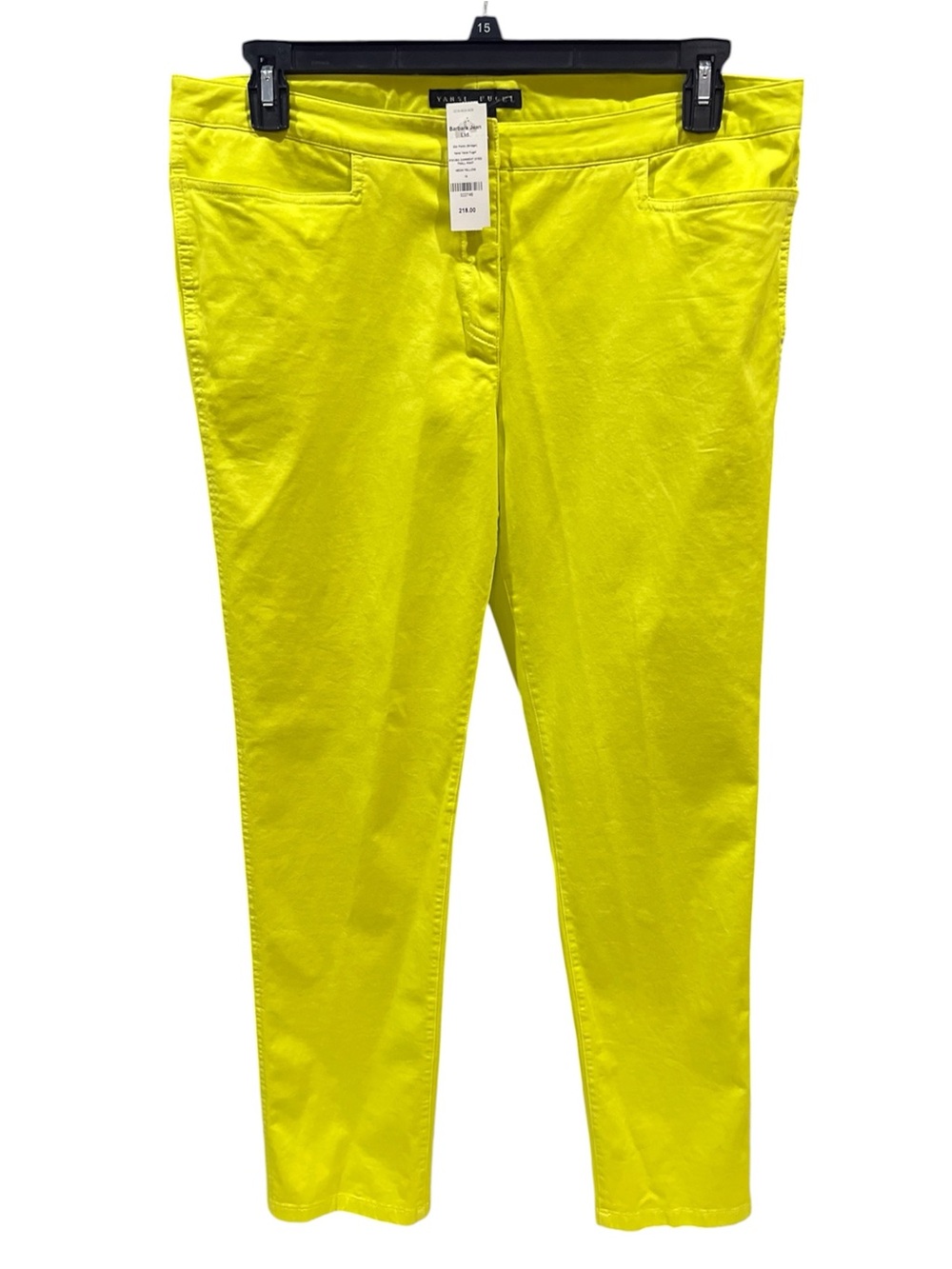 Yansi Fugel Garment Dyed Twill Pants Neon Yellow Size 14 NWT
